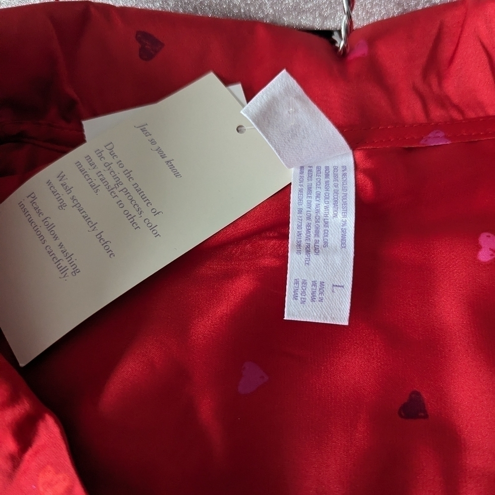 NWT Stars Above Heart Pattern Button Front Top L - Picture 2 of 6
